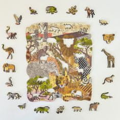 Lubiwood Drevené puzzle Africká savana A4 Premium Box 170 dielov