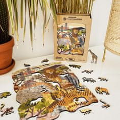 Lubiwood Drevené puzzle Africká savana A4 Premium Box 170 dielov