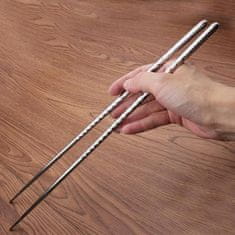 Northix Dlhé paličky / chopsticks z nehrdzavejúcej ocele - 38 cm 