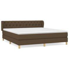 shumee Boxspring posteľ s matracom tmavohnedá 160x200 cm látka