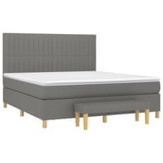 shumee Boxspring posteľ s matracom tmavosivá 180x200 cm látka