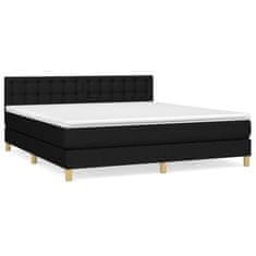 shumee Posteľný rám boxspring s matracom čierny 160x200 cm látka