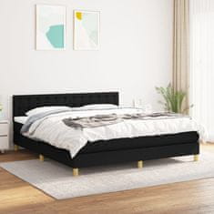 shumee Posteľný rám boxspring s matracom čierny 160x200 cm látka