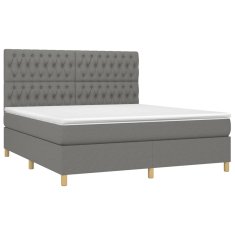 shumee Boxspring posteľ s matracom tmavosivá 180x200 cm látka