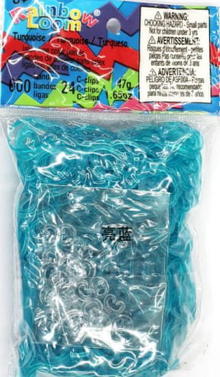 Rainbow Loom Original-gumičky-600ks- tyrkysové transparentné