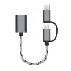 Northix USB adaptér 2 v 1 – Micro USB / USB-C 