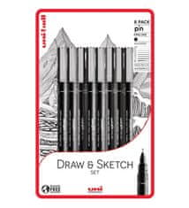 UNI Pin Sada linerov - Draw and Sketch 8 ks