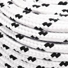Vidaxl Pletené lodné lano biele 8 mm x 25 m polyester
