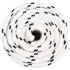 Vidaxl Pletené lodné lano biele 16 mm x 50 m polyester