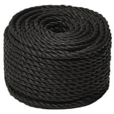 Vidaxl Pracovné lano čierne 16 mm 250 m polypropylén