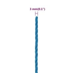 Vidaxl Pracovné lano modré 3 mm 100 m polypropylén