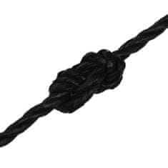 Vidaxl Pracovné lano čierne 3 mm 500 m polypropylén