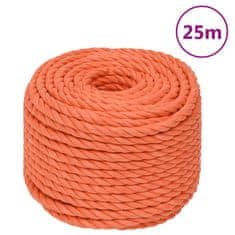 Vidaxl Pracovné lano oranžové 14 mm 25 m polypropylén