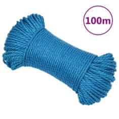 Vidaxl Pracovné lano modré 3 mm 100 m polypropylén