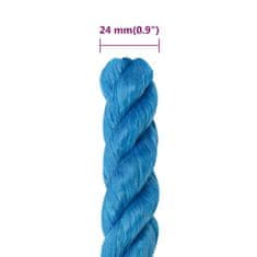 Vidaxl Pracovné lano modré 24 mm 25 m polypropylén