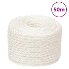 Vidaxl Pracovné lano biele 16 mm 50 m polypropylén