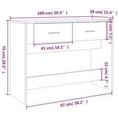 Vidaxl Konzolový stolík dub sonoma 100x39x75 cm spracované drevo