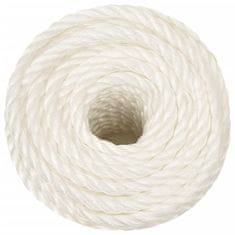 Vidaxl Pracovné lano biele 16 mm 25 m polypropylén