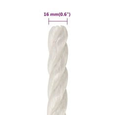 Vidaxl Pracovné lano biele 16 mm 25 m polypropylén
