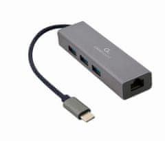 shumee GEMBIRD ADAPTÉR USB-C -> LAN RJ-45 1GB NA KÁBLOVOM HUB 3X USB 3.1