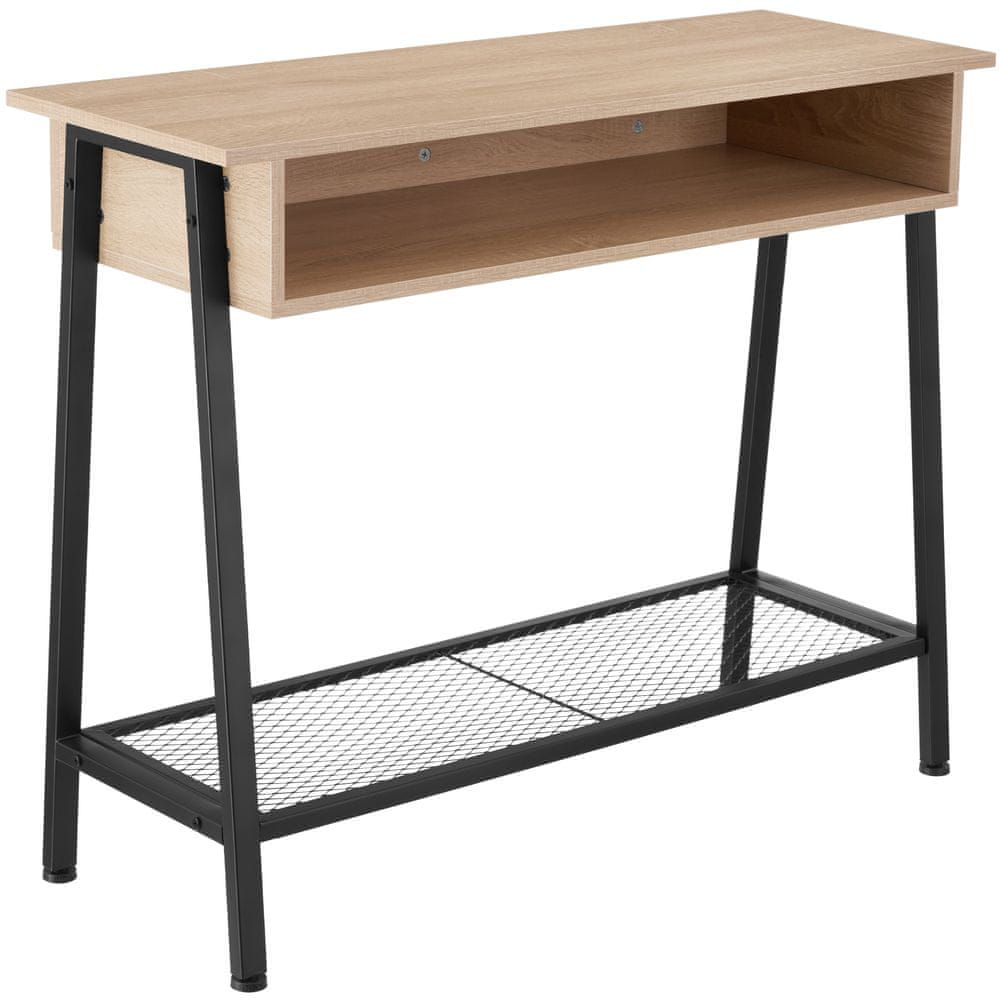 tectake Konzolový stolík Tralee 100x35x80, 5cm - Industrial svetlé drevo, dub Sonoma