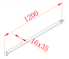 POLYSAN , Vzpera k MS, 1200 mm, chróm, MSBR1