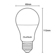 LUMILED 10x LED žiarovka E27 A60 8W = 60W 806lm 4000K Neutrálna biela 260°