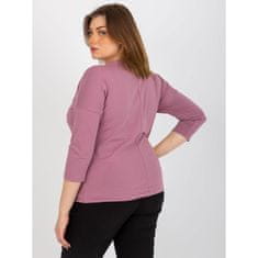 RELEVANCE Dámska blúzka s rebrovaným lemom plus size ITA ružová RV-BZ-8454.20P_393588 Univerzálne