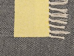 Beliani Bavlnená prikrývka 125 x 150 cm sivá/žltá LAPU