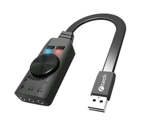 C-Tech PC externá zvuková karta SC-7Q, USB, 7.1 surround sound, audio switch