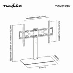 Northix Nedis, TV stojan - 32-65 palcov 