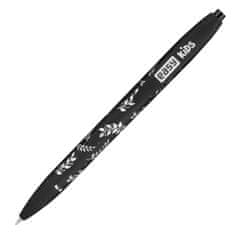 Kids FANCY Guľôčkové pero, modrá semi-gél náplň, 0,7 mm, 24 ks v balení, bielo-čierne a čierno-šedé