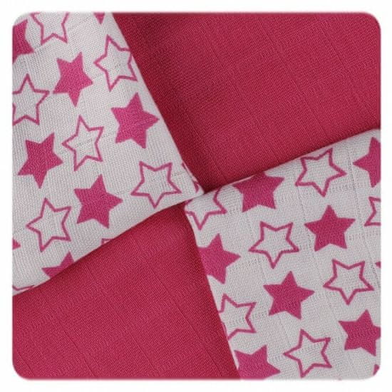 XKKO Bambusové obrúsky 30x30 - Little Stars Magenta Mix (9ks)