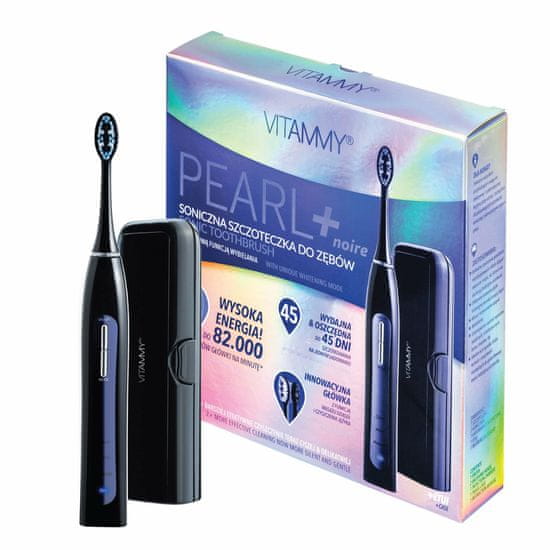 Vitammy PEARL+ Black Sonická zubná kefka s funkciou čistenia, bielenia a masáže