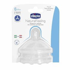 Chicco Natural Feeling náhradný cumlík na dojčenskú fľašu 6m+, 2ks