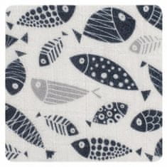 XKKO Organic Biobavlnená plienka 120x120, Silver Fish