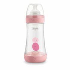 Chicco Perfect 5, Dojčenská antikoliková fľaša, 240ml, ružová, 2m+