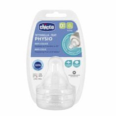 Chicco Physio, Náhradný cumlík na fľašu Perfekt 5, pomalý prietok 0m+, 2ks