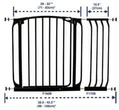 Dreambaby Bezpečnostná zábrana Chelsea(šírka 71-80cm, výška 75cm), čierna