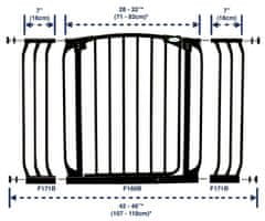 Dreambaby Bezpečnostná zábrana Chelsea(šírka 71-80cm, výška 75cm), čierna
