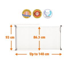 Dreambaby Roll Up Bezpečnostná zábrana rolovacia(šírka 140cm, výška 86,5cm), biela