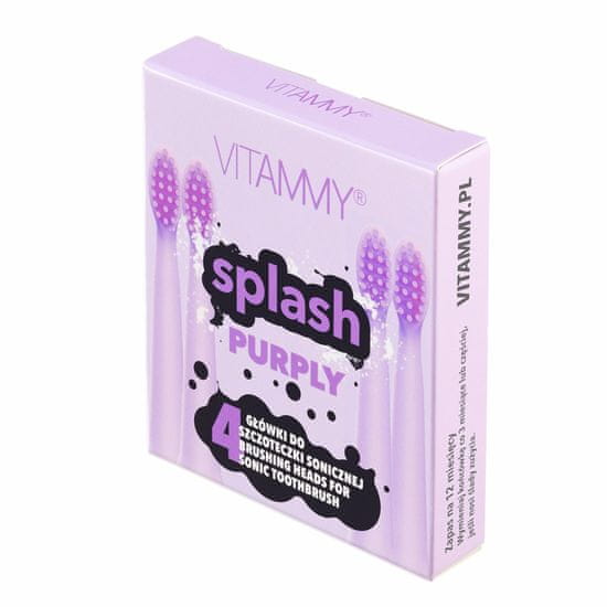 Vitammy SPLASH, Náhradné násady na zubné kefky SPLASH, fialová/purple/, 4ks