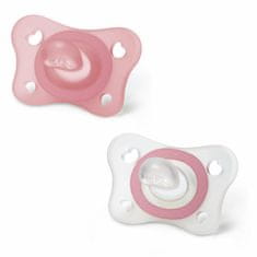 Chicco Physio Forma Mini Soft upokojujúce cumlíky, 2ks, ružová/transparentná, 2-6m