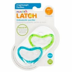 MUNCHKIN LATCH Set silikónových cumlíkov, od 6m+, 2ks, zelená/modrá