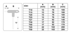 YATO Súprava skrutkovačov T TORX s otvorom 9 ks T10 - T50