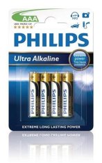Philips batéria AAA ExtremeLife+, alkalická - 4ks
