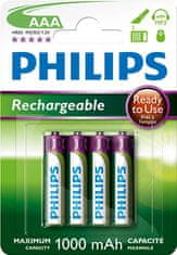 Philips dobíjacia batéria AAA 1000mAh, NiMH - 4ks