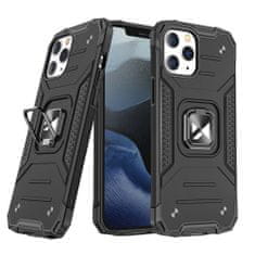 shumee Pancierové puzdro na iPhone 14 Pro, magnetický držiak Ring Armor, čierne