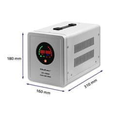 Qoltec Pure Sine Wave UPS | 1000VA | 700W | Sivá