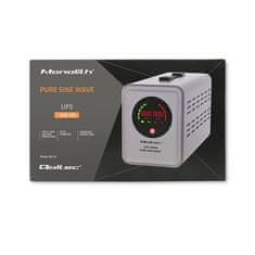 Qoltec Pure Sine Wave UPS | 500VA | 350W | Sivá